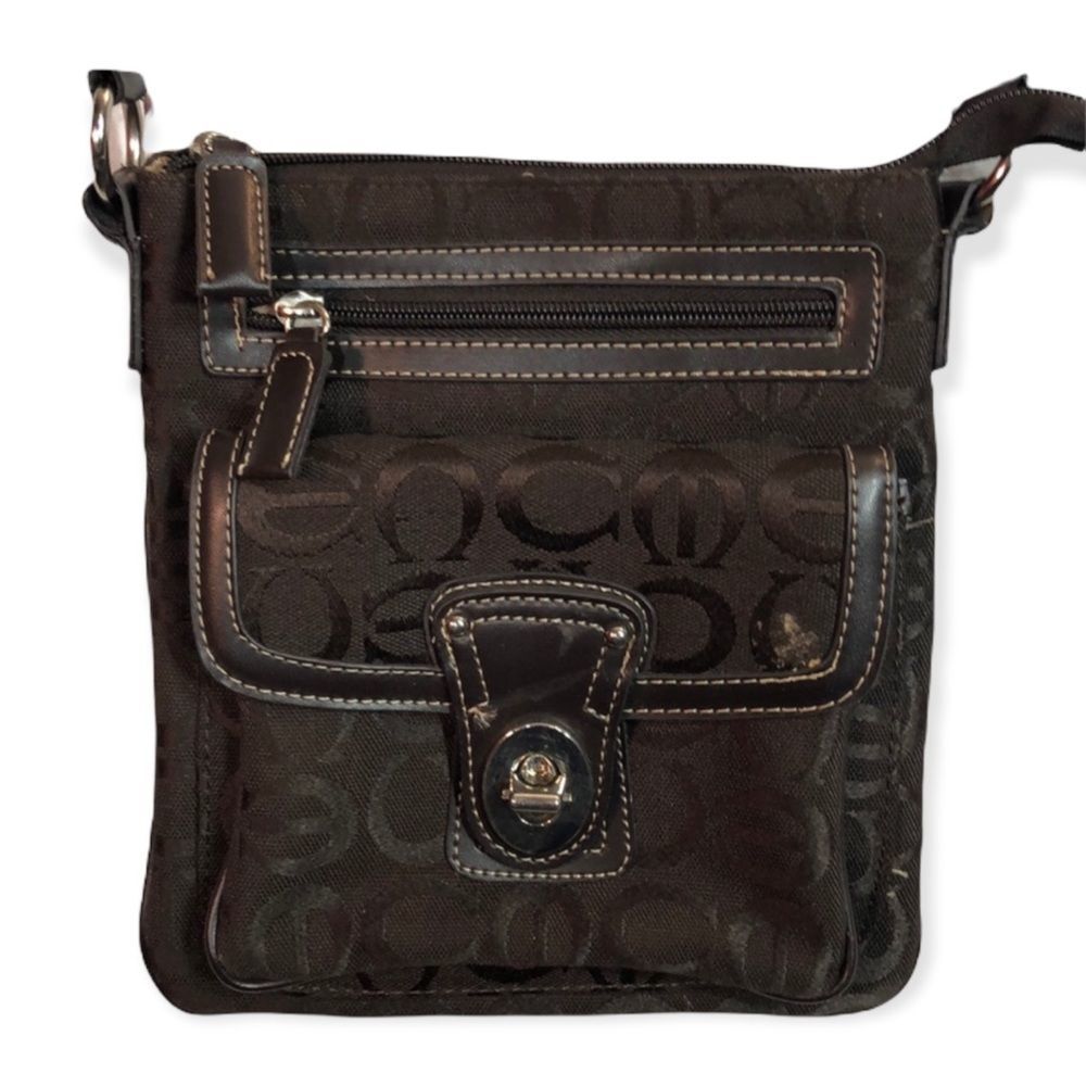 Alpha & Omega Small Brown and Black Crossbody Bag Adjustable
